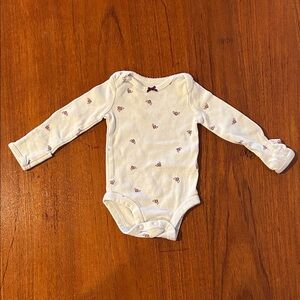 Adorable White Long Sleeve Baby Onesie